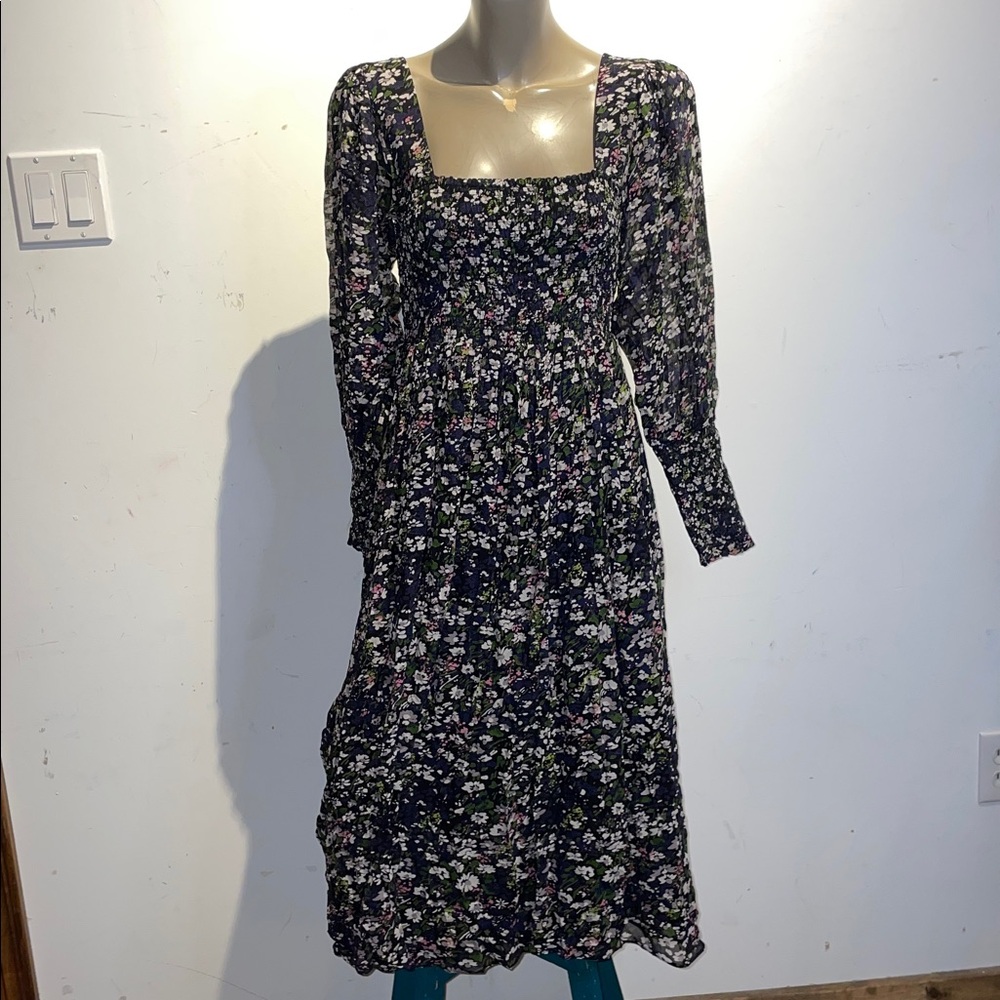Ganni georgette floral midi dress S-M - Picture 2 of 6